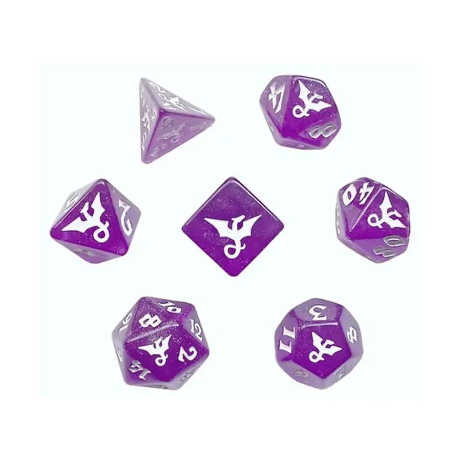 

Набор блесток Poly Set — фиолетовый с белым (7), Dragon Dice (Black Oak)
