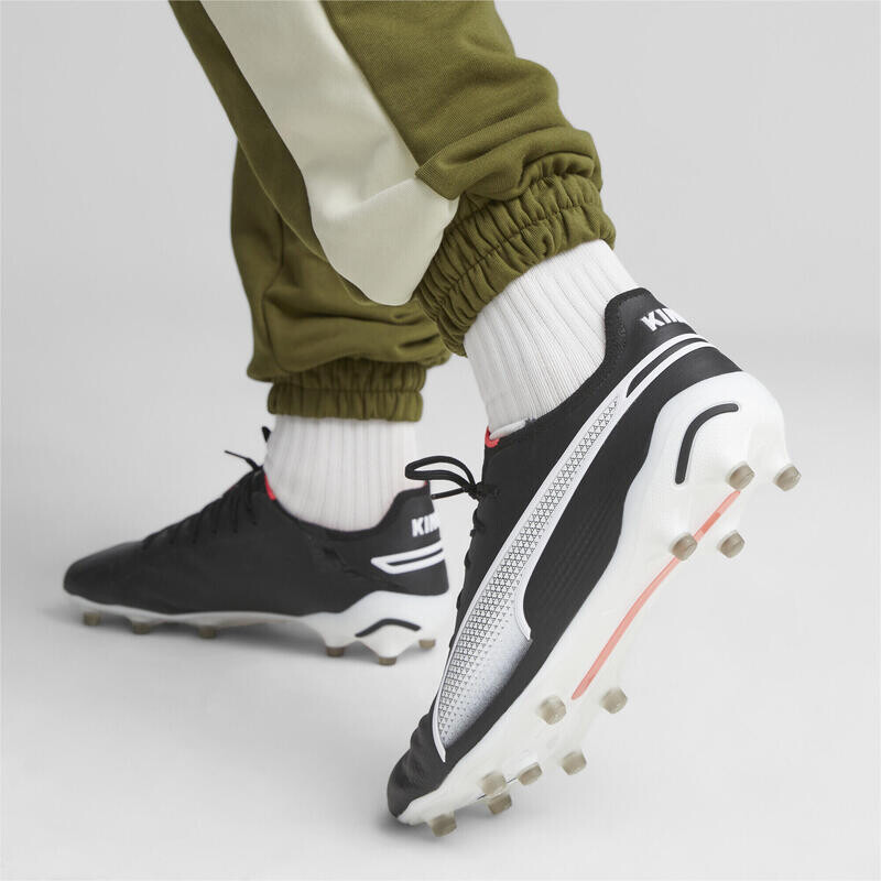 Бутсы KING ULTIMATE FG/AG для взрослых PUMA Черный Белый Огненная Орхидея Красный — фото 2