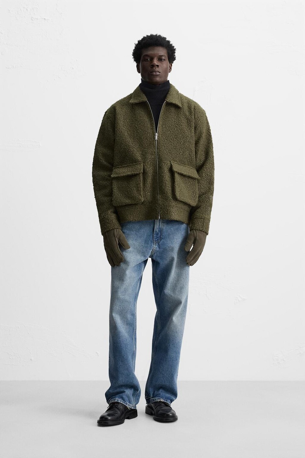 

Куртка из искусственной овчины ZARA, зеленый