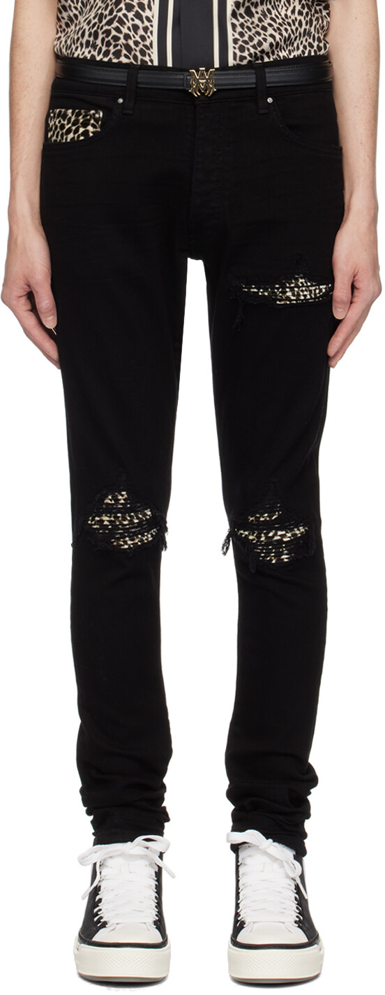 

Джинсы MX1 с черным леопардовым принтом AMIRI, Black OD