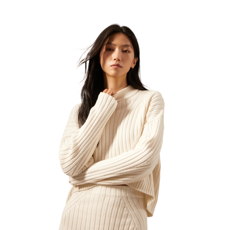 CALVIN KLEIN Вязаный свитер женский Cow Ivory, YBI-Ivory — фото 4