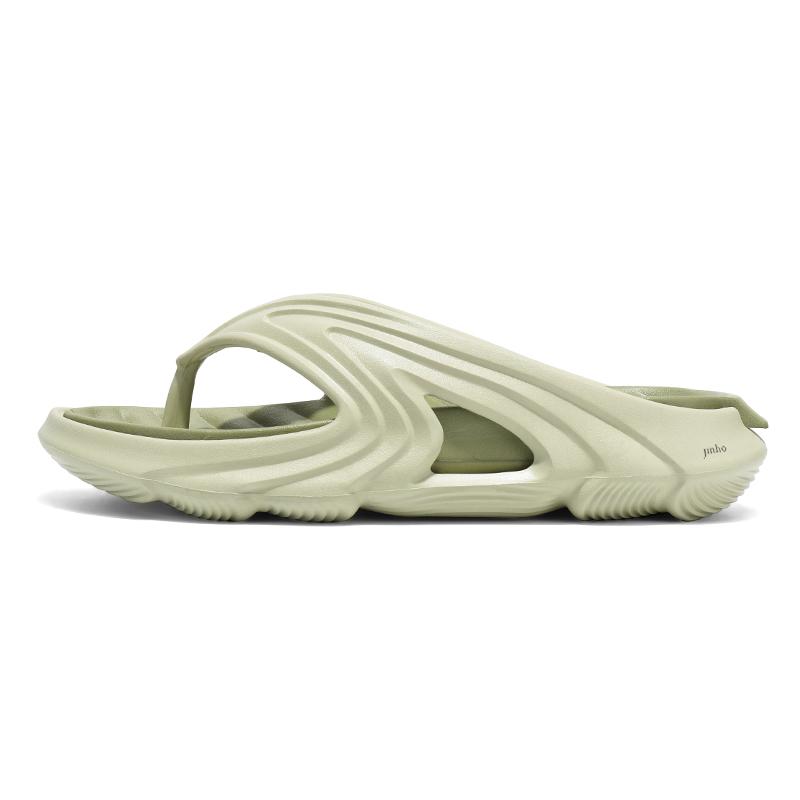 

Jinho EVA бесшумные устойчивые к запахам износостойкие нескользящие быстросохнущие антибактериальные шлепанцы унисекс серо-зеленые, цвет Gray Green