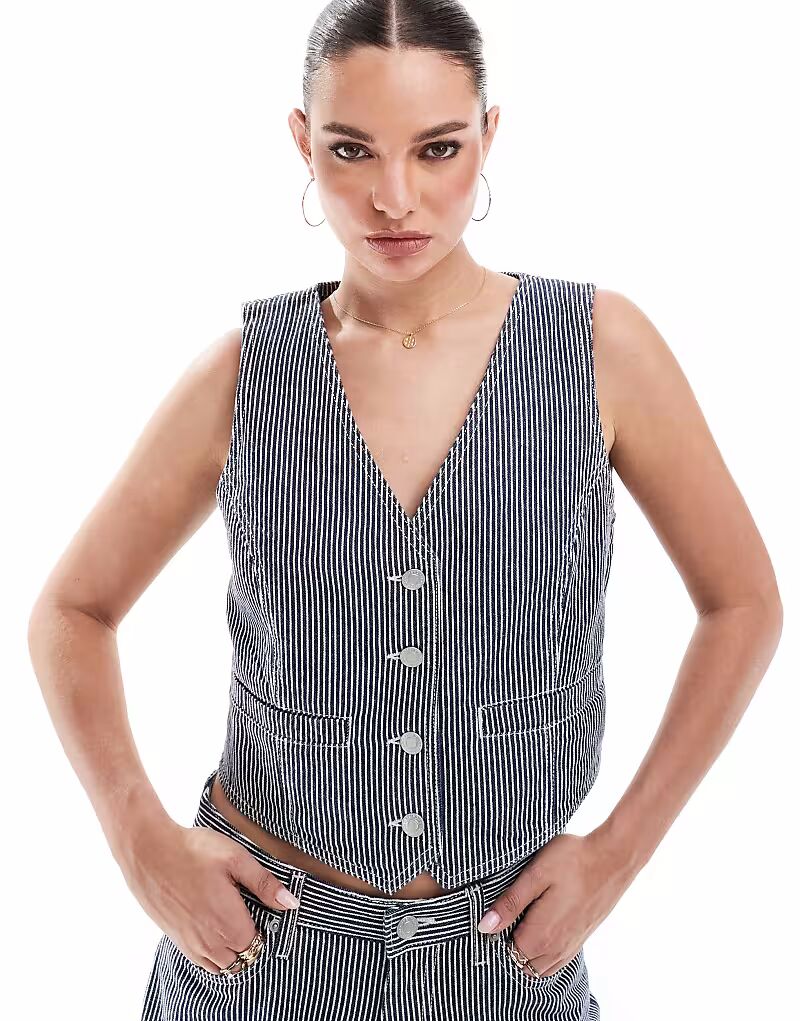 

Джинсовый жилет Everett в полоску цвета индиго French Connection