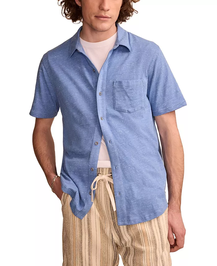 

Мужская льняная рубашка с коротким рукавом на пуговицах Lucky Brand, синий