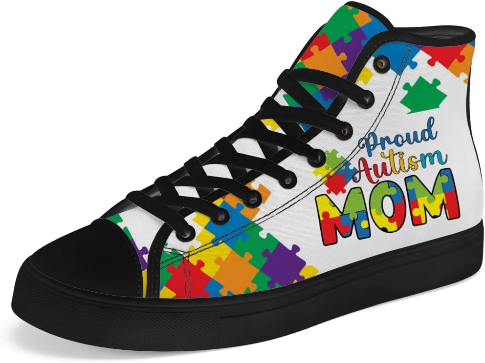 

Кеды на высокой подошве chebing с принтом «Аутизм», с шнуровкой, повседневная обувь, подарок для мужчин и женщин, поддержка осведомленности об аутизме, белый