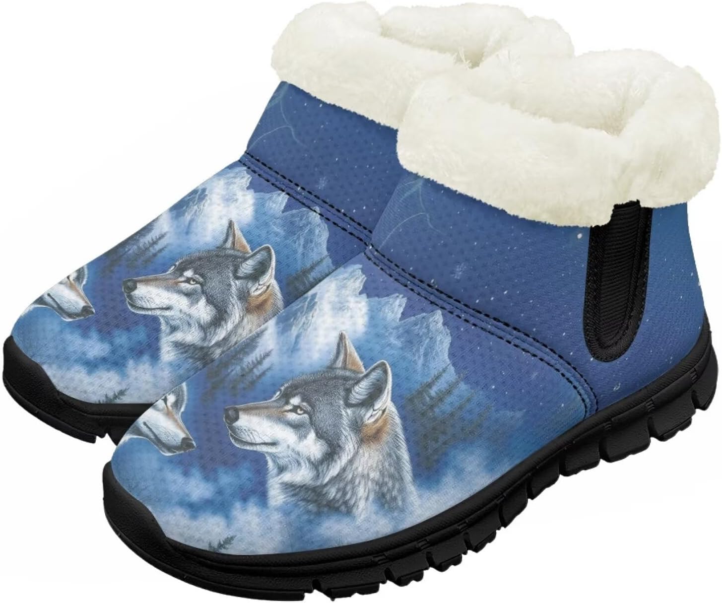 

Детские зимние ботинки для девочек и мальчиков, утепленные, с меховой подкладкой, водонепроницаемые, легкие, противоскользящие Chririnla, Wolf