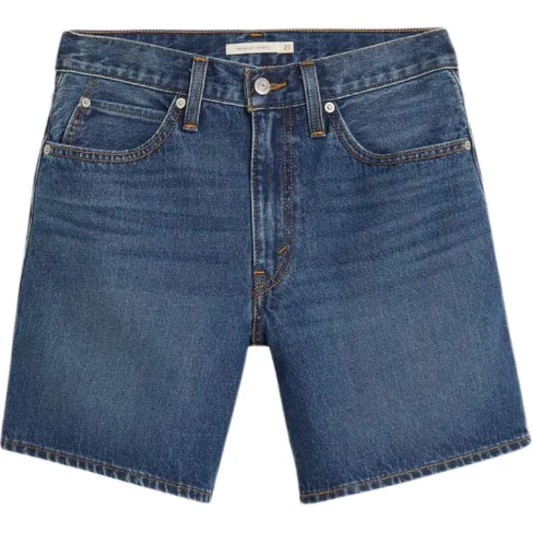 Джинсовые шорты женские blue, прямого кроя средней посадки Levis