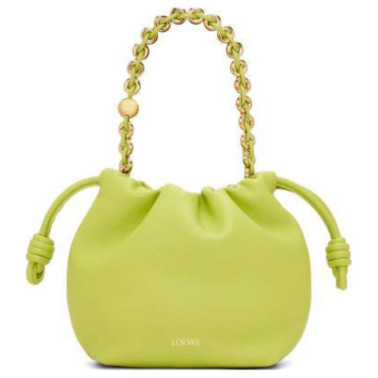 

LOEWE Женская зеленая мини-клатч из фламенко-наппы с одним плечом и перекрестным ремнем