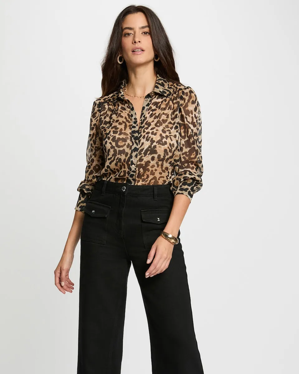 

Женская блузка из шифона с принтом Morgan, коричневый/оранжевый