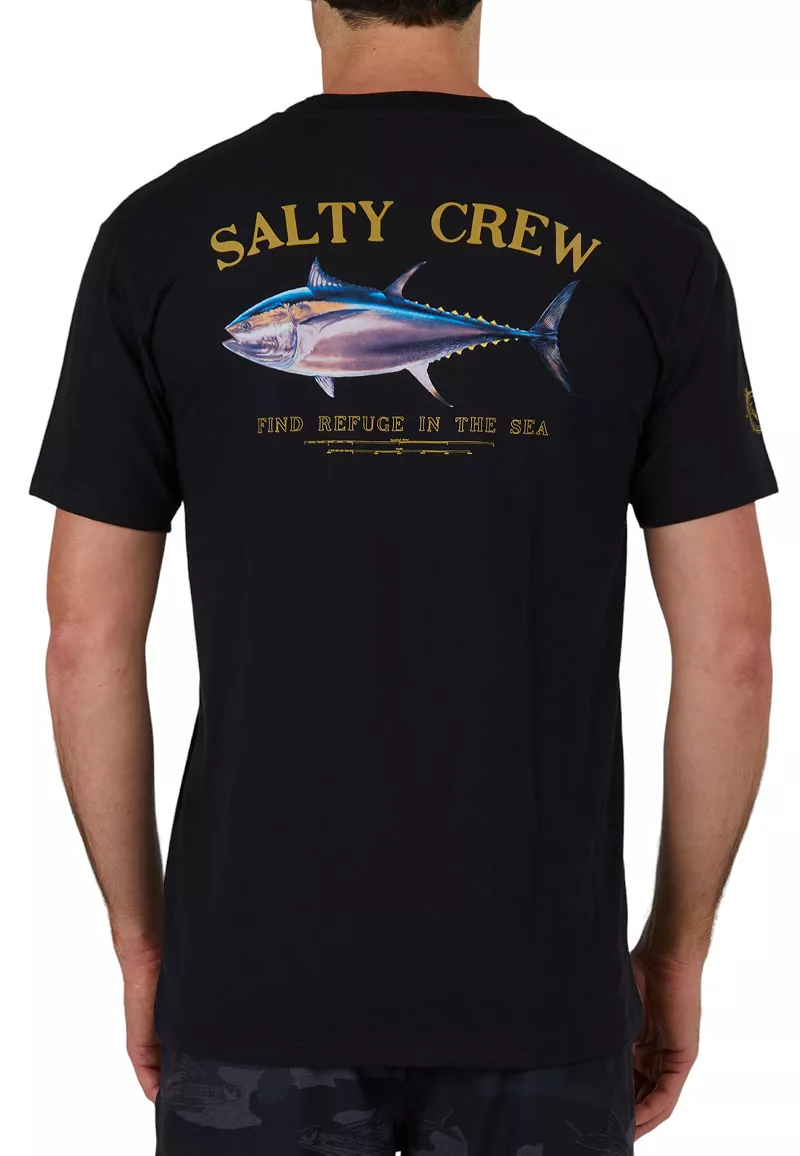 

Мужская большая синяя футболка премиум-класса Salty Crew, черный