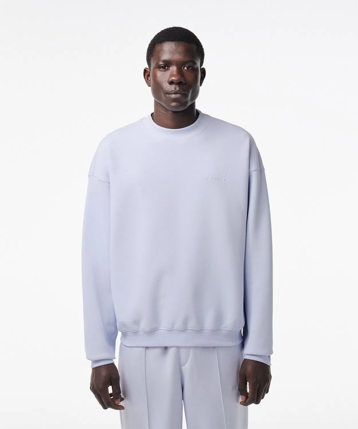 Свитшот оверсайз из органического хлопка Lacoste двойной пике синий
