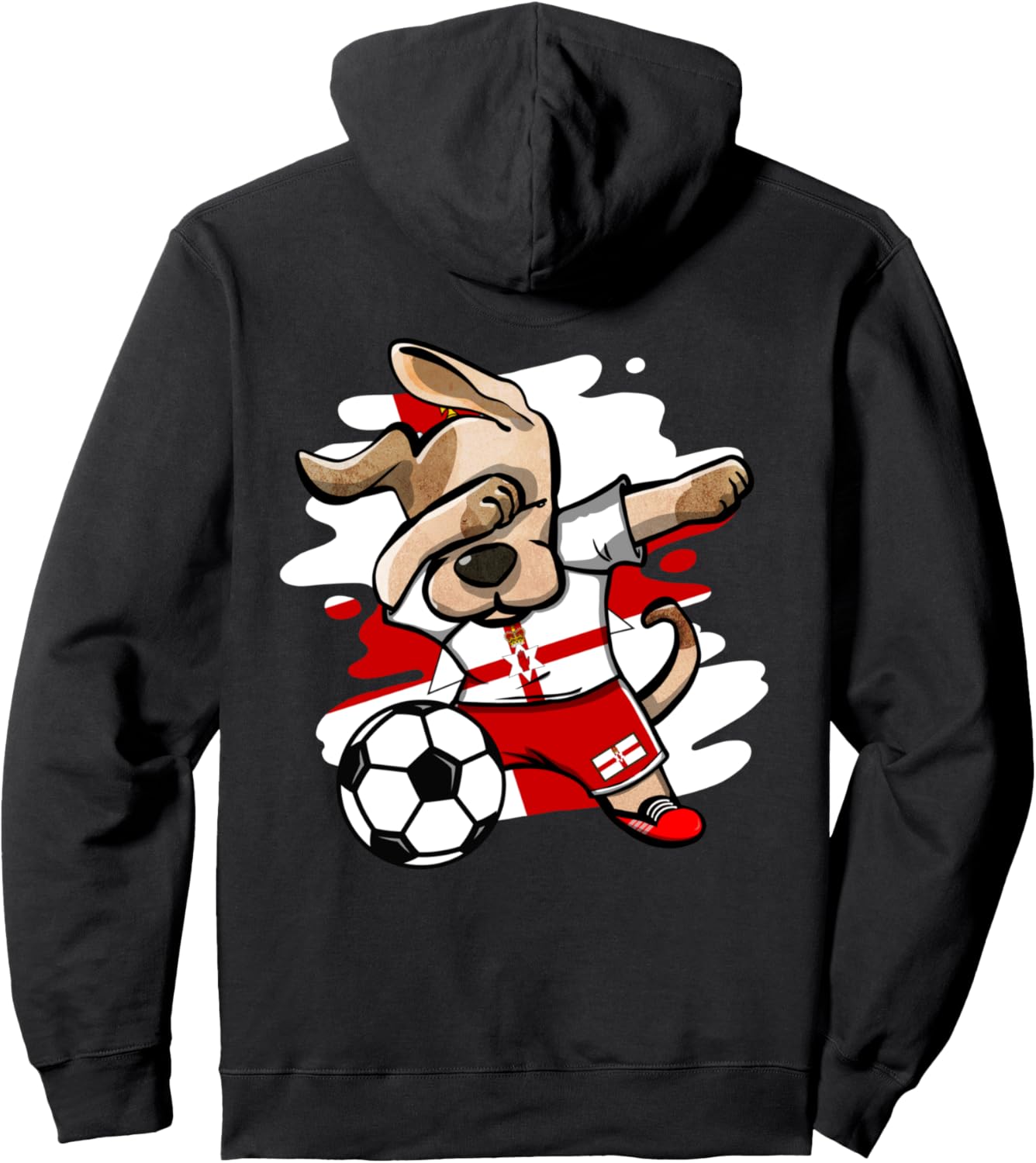 

Милая танцующая собака, футбольная команда Северной Ирландии - флаг Северной Ирландии, толстовка с футбольной тематикой Северной Ирландии Teeisle Northern Ireland Football, черный