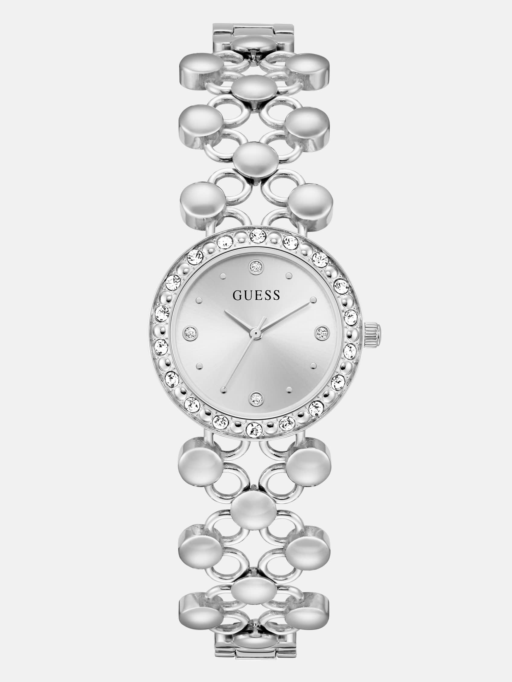 

Аналоговые часы серебристого цвета Guess Factory, серебряный