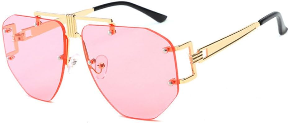 

Солнцезащитные очки MUTYNE большого размера без оправы для женщин, винтажные квадратные солнцезащитные очки для мужчин, очки неправильной формы, защита от ультрафиолета UV400, Pink