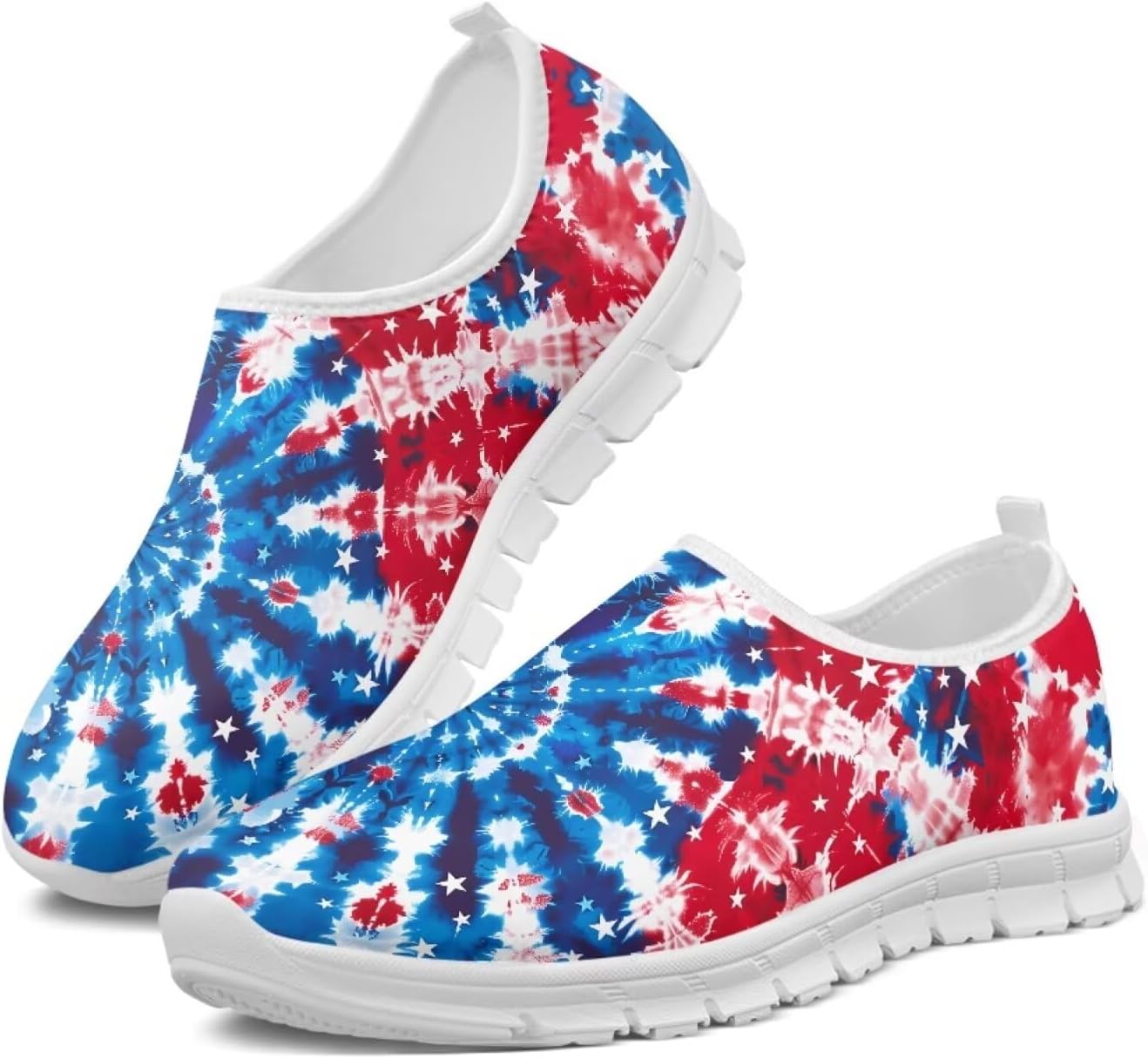 

Мужские слипоны Howilath с принтом флага, повседневные кроссовки для бега, мокасины с противоскользящей подошвой из ЭВА, Abstract Swirl American Flag