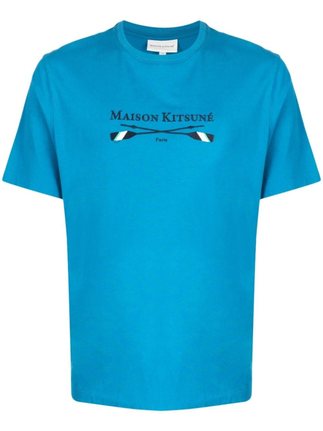 

Maison Kitsuné футболка с вышитым логотипом, синий