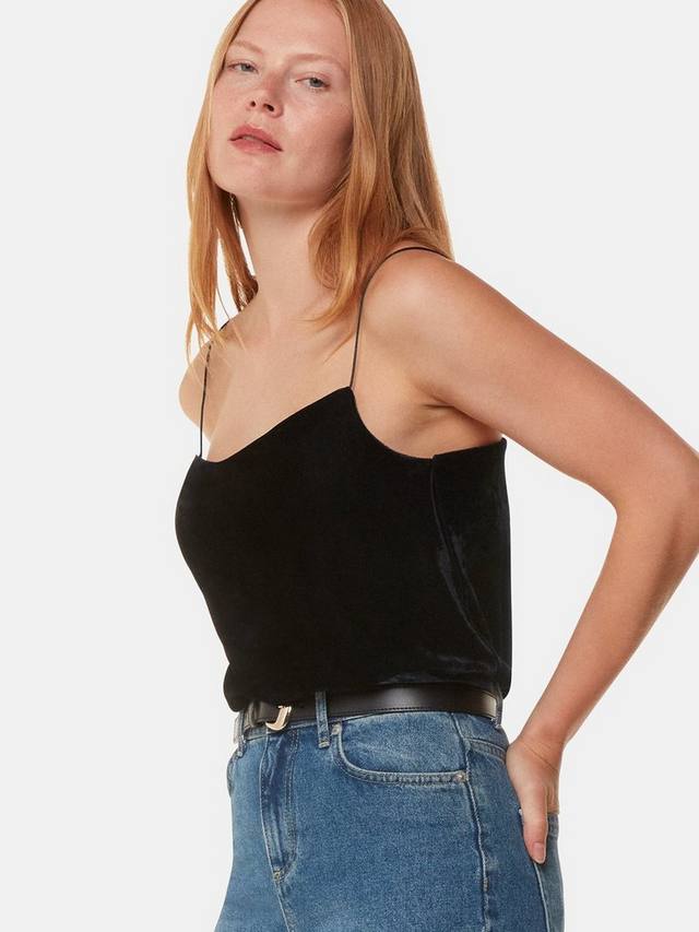 

Вельветовый топ с капюшоном-хомут Whistles, Black