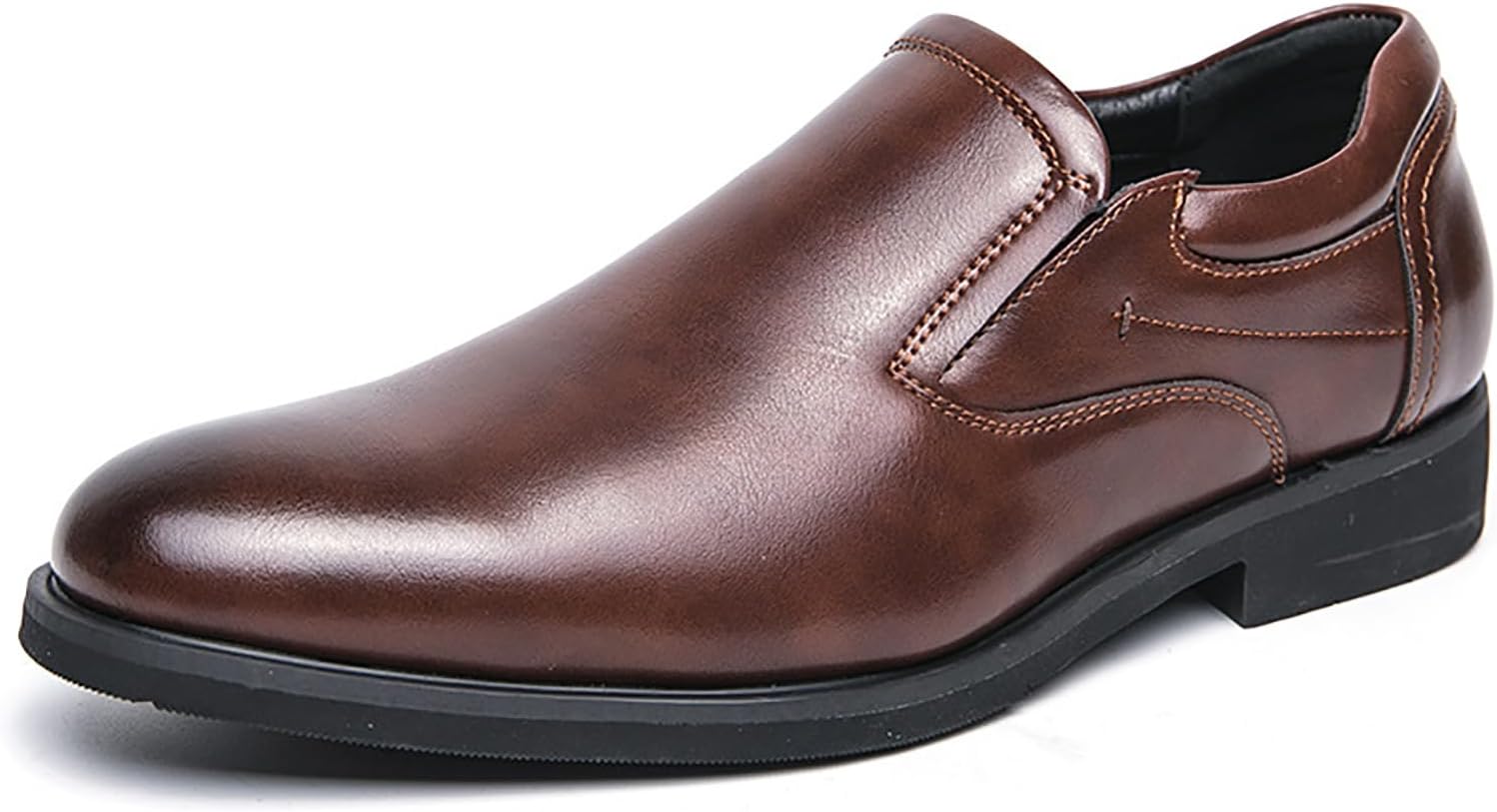 

Мужские лоферы с массивным каблуком, классические слипоны, деловые формальные кожаные туфли, для прогулок на улице, выпускного, работы, делового стиля Generic, коричневый
