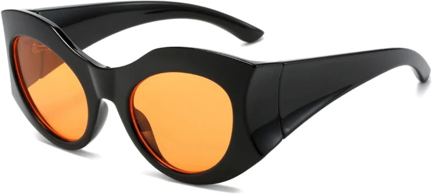 

Женские солнцезащитные очки овальной формы конфетных оттенков, модные градиентные солнцезащитные очки с защитой от УФ-излучения UV400; мужские солнцезащитные очки «кошачий глаз» WNCKSQ, Black Orange