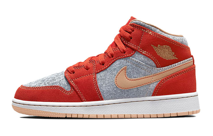 

Кроссовки Jordan 1 Mid Denim Red GS