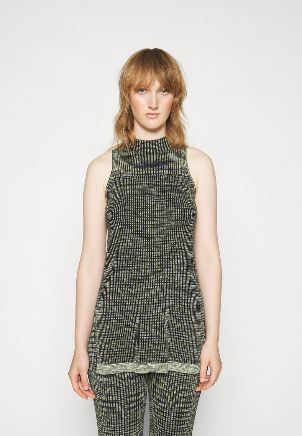 

Топ Space Dye Mock Neck Proenza Schouler White Label, цвет navy/lime/black
