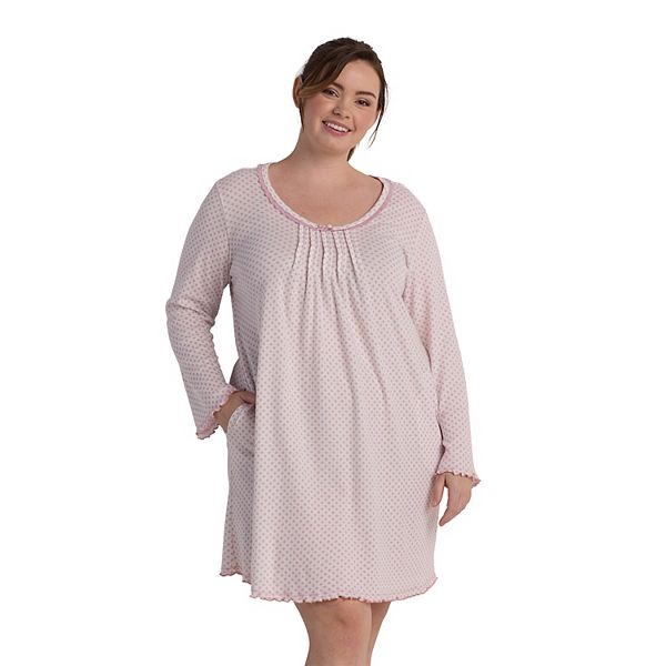 

Хлопковая ночная сорочка Plus size Miss Elaine Essentials, White Diamond