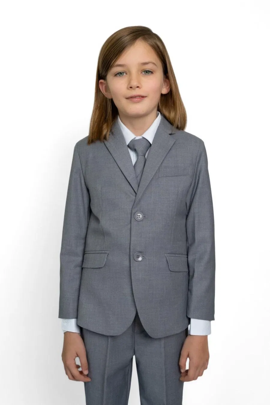 Костюм 007 Slim Fit для маленьких и больших мальчиков, состоящий из 5 предметов: рубашка, галстук, пиджак, жилет и брюки Peanut Butter Collection — фото 3