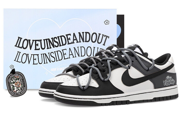 

Кроссовки Nike Dunk Skateboarding Shoes Men Low-top Black/white/gray, серый