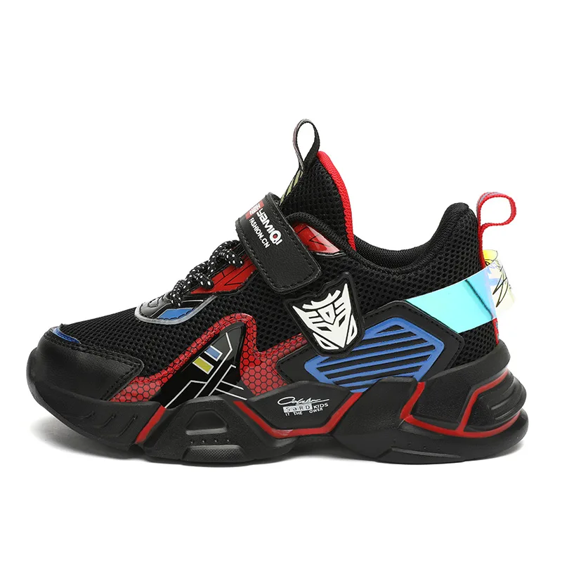 Детские кроссовки для бега с сетчатым верхом ASIAN MICKEY, Black Red-Spring Fall Double Breathable Mesh