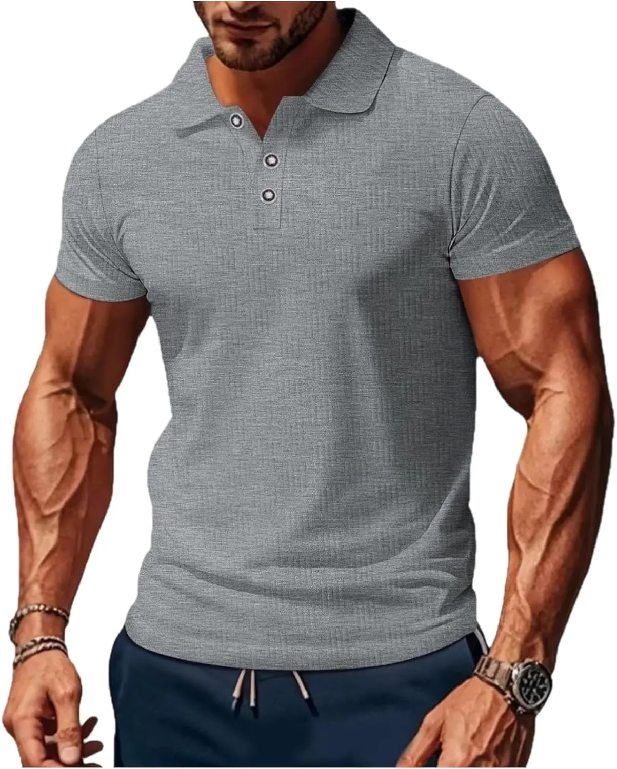 Мужская поло с коротким рукавом Slim Fit — фото 4