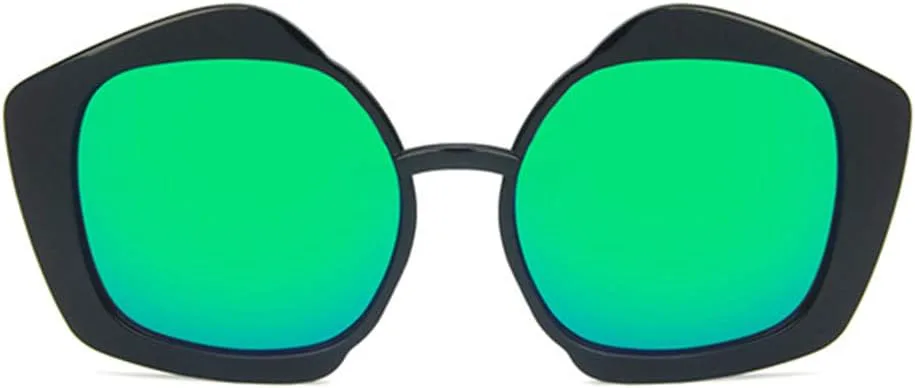 

Женские солнцезащитные очки Shiratori, модные, ярко-черные, серые, для отдыха, многоугольные, неполяризованные, с защитой от УФ-излучения UV400, Bright Black Green