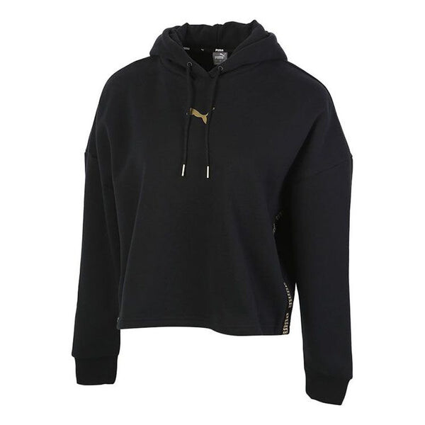 

Толстовка metallic nights hoodie 'black gold' Puma, черный