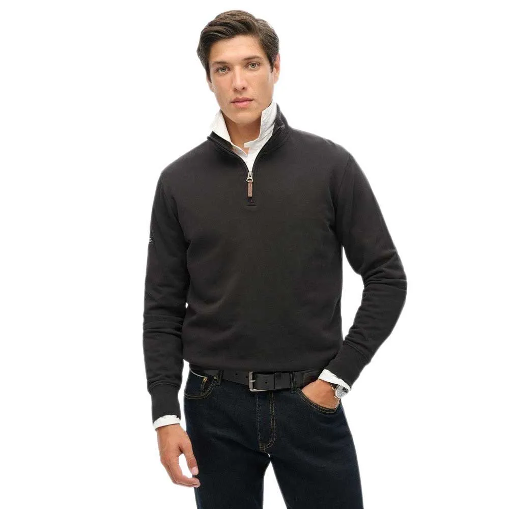 

Свитер Superdry Core Logo Henley half zip, черный