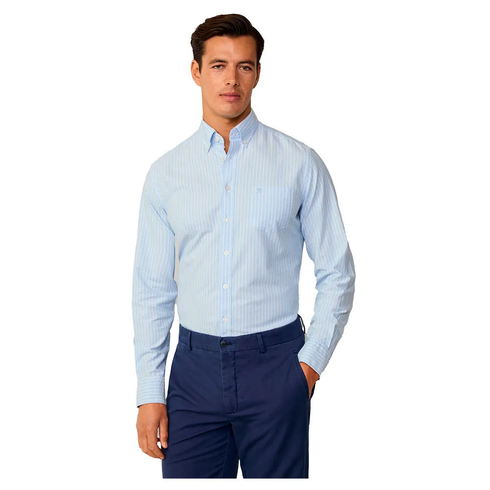 

Рубашка Hackett Oxford Stripe, синий