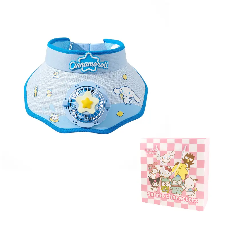 

Sanrio Юги Дог Полиэстер Солнцезащитная шляпа для детей, Cinnamoroll Fan Hat