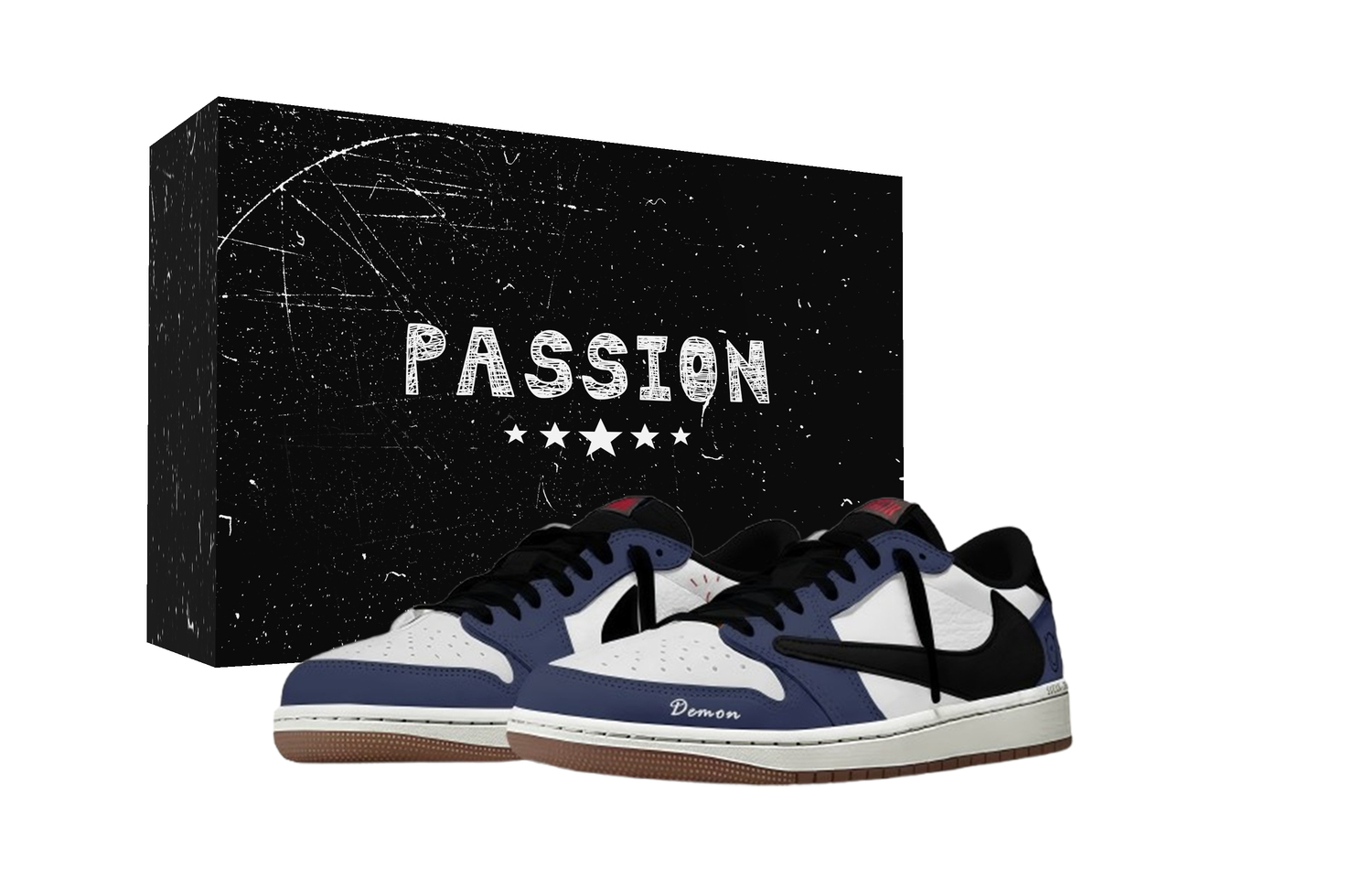 

Travis Scott x Air 1 Demon Travis Scott X AJ1 Low Cushioning Low top Vintage Basketball Shoes Unisex Jordan, белый фиолетовый