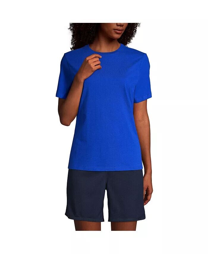 

Женская футболка с коротким рукавом Feminine Fit Essential Lands' End, синий