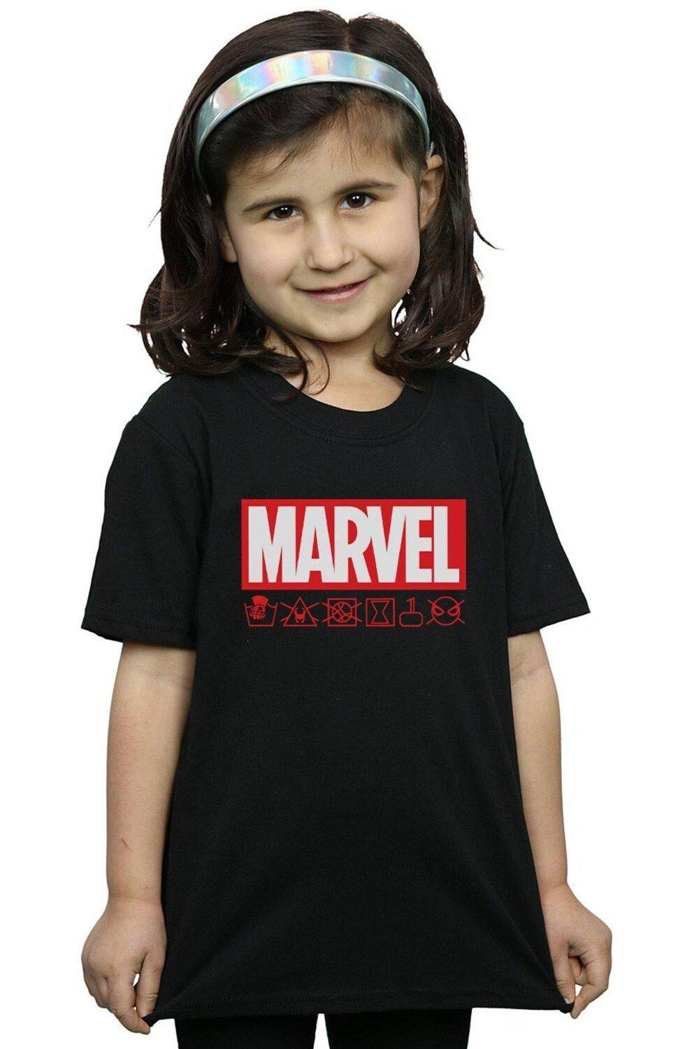 

Хлопковая футболка с логотипом Wash Care Marvel, черный