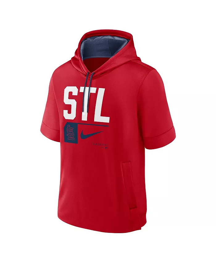 Мужская красная толстовка с капюшоном и короткими рукавами St. Louis Cardinals Tri Code Lockup Nike — фото 2