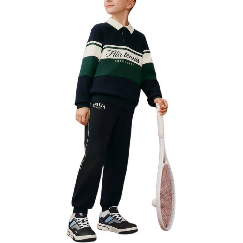 Детские вязаные спортивные штаны FILA KIDS, синий — фото 3