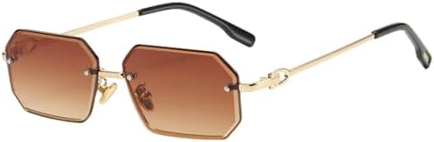 

Мужские солнцезащитные очки Polygon UV400 для женщин, винтажные модные солнцезащитные очки для мужчин, металлические, зеленые, коричневые, синие, женские MTZJH, Gold With Brown