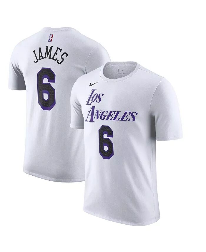 

Мужская футболка Le Bron James White Los Angeles Lakers 2022/23 City Edition с именем и номером Nike, белый