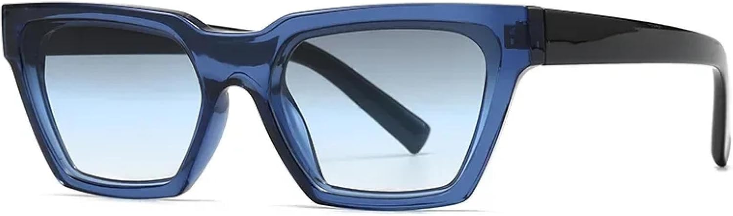 

Солнцезащитные очки «кошачий глаз» для женщин, модные разноцветные оранжевые оттенки, защита от УФ-излучения UV400; солнцезащитные очки с градиентным переходом для мужчин TKKTLLT, C6 Blue Blue