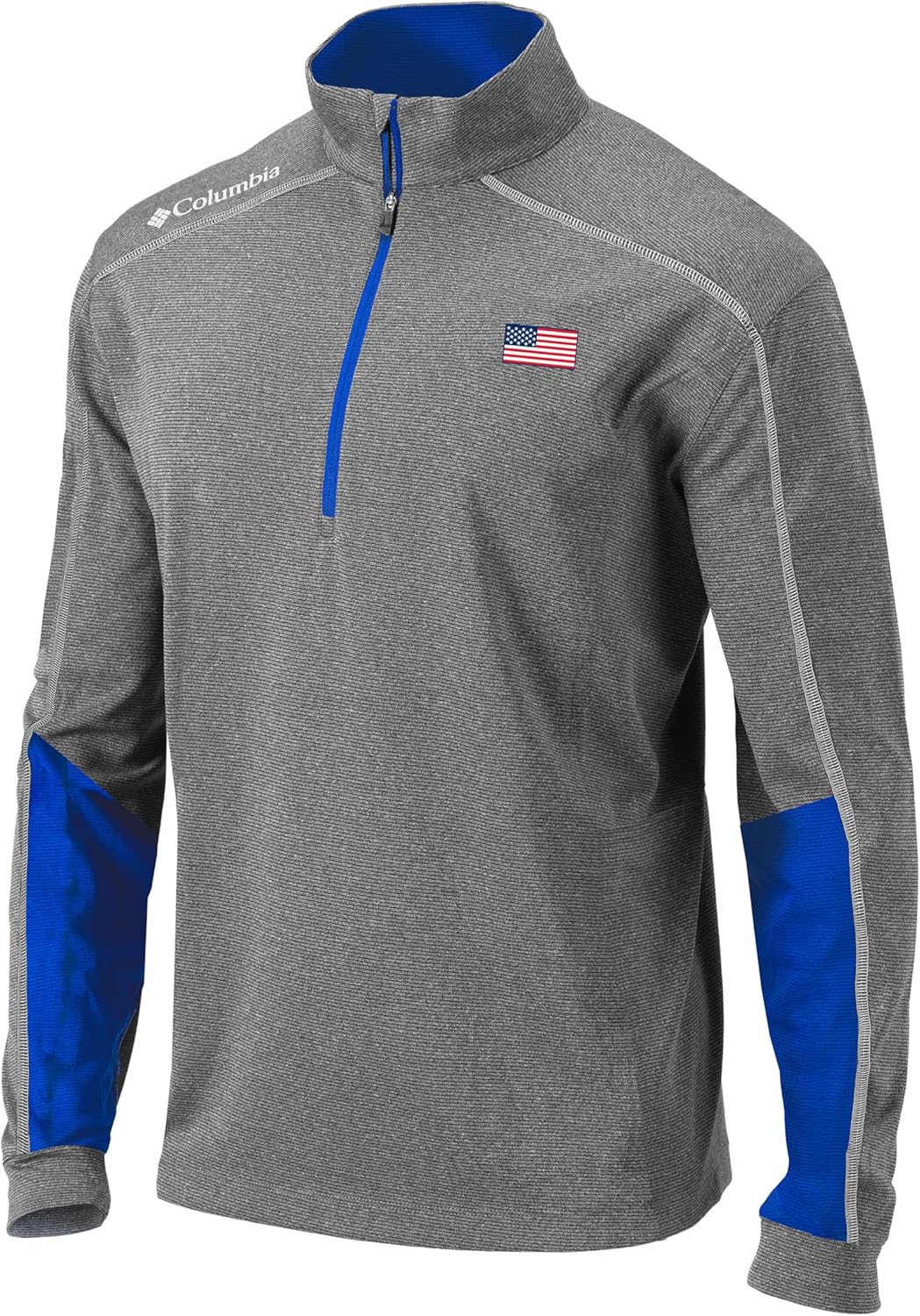

Columbia Golf мужская толстовка Omni-Wick American Flag Logo Shotgun 2.0 с четвертью молнией, Azul