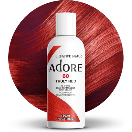 

Сияющая полуперманентная краска для волос 60 Truly Red 118 мл Adore