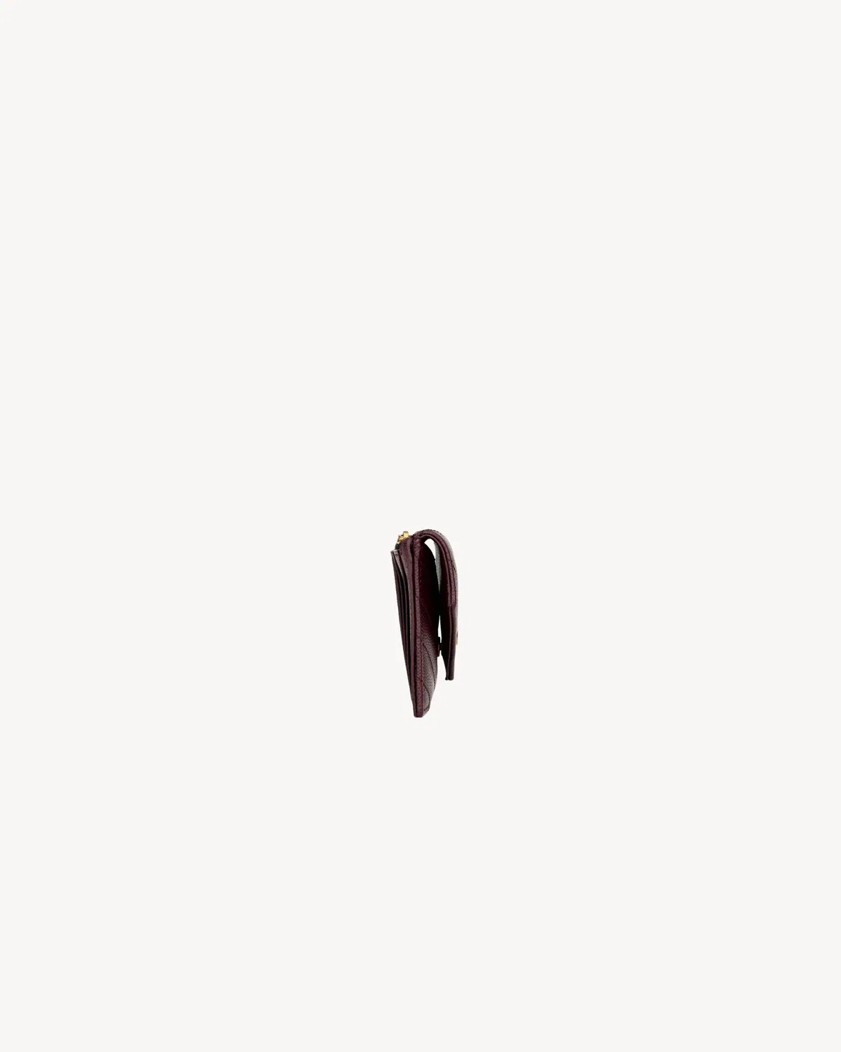 Карточница с клапаном CASSANDRE FRAGMENTS из кожи GRAIN DE POUDRE SAINT LAURENT, бордовый — фото 3
