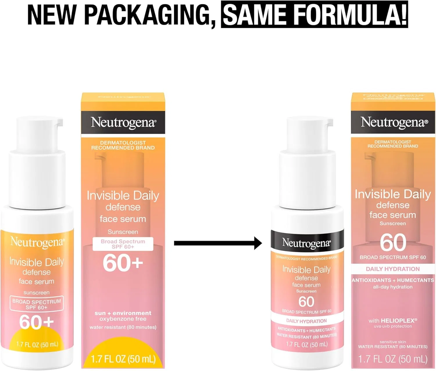 Солнцезащитный крем для лица Neutrogena Invisible Daily Defense SPF 60+ 50 мл — фото 2