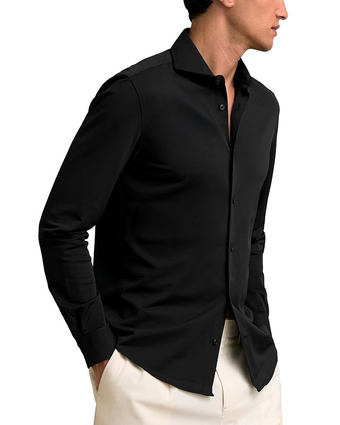 

Рубашка из джерси с пуговицами Charge Regular Fit REISS, черный
