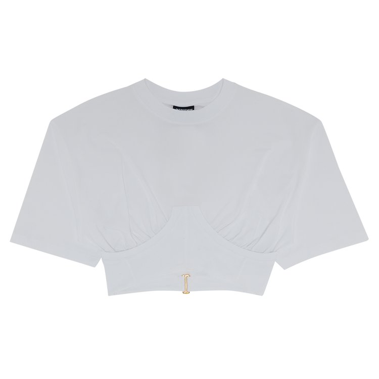 

Футболка Jacquemus Le Caraco Cropped T-Shirt, белый