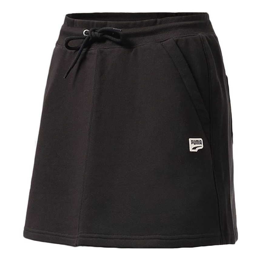 

Юбка (WMNS) PUMA Classics T7 Skirt Athleisure Casual Sports Drawstring Black 533053-01, черный